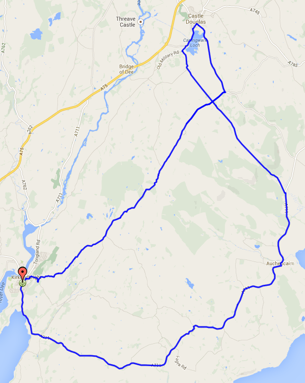 Galloway ReCycle Sportive Short Route Map
